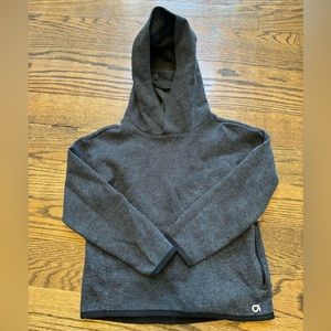 Gap GapFit Charcoal Grey Hooded Sweatshirt XS (4–5) w/ Face Shield & Thumb Holes